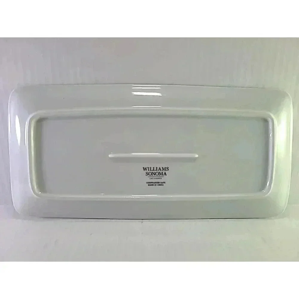 Williams Sonoma Small Serving Tray Platter Gold White Letter D Monogrammed